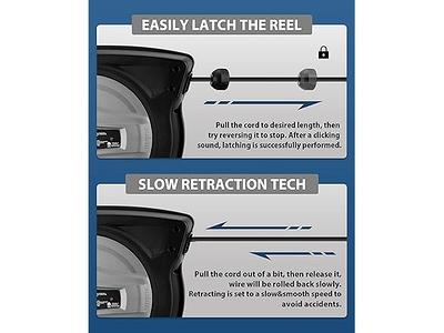 Tacklife Extension Cord Reel, 50ft Retractable Extension Cord-ECR01A