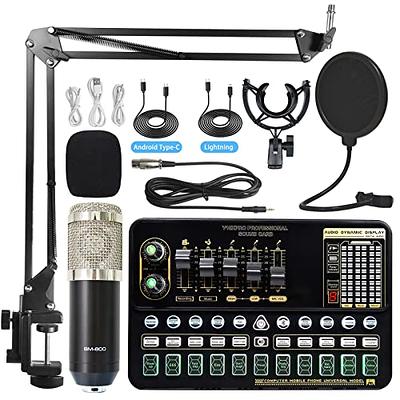 ALPOWL Podcast Equipment Bundle, Audio Interface with All in One Live Sound  Card and Condenser Microphone, Perfect for Recording, Broadcasting, Live