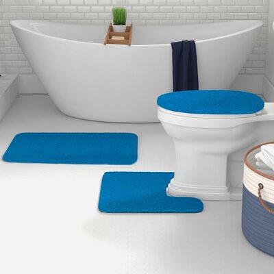 SUSSEXHOME Solid Gray Bathroom Rugs Sets, Shower Rugs with Toilet