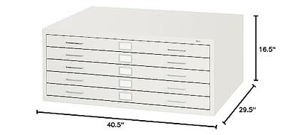 Safco 5-Drawer Steel Flat File for 24 x 36 Documents White