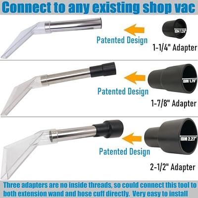 RosyOcean Shop VAC Extractor Attachment with 1-7/8 & 1-1/4 Two Adapters Vacuum Nozzle Extraction Accessory for Wet Vacuum Upholstery & Carpet