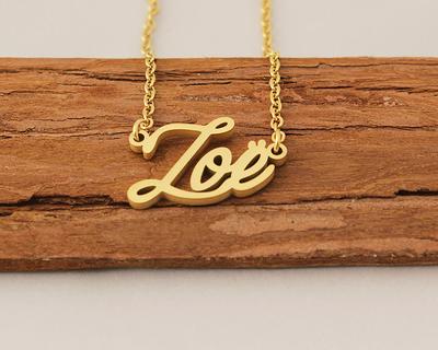 Dainty 14K Gold Initial Necklaces | Great Gifts! | Mazi + Zo R / 16-inch Chain