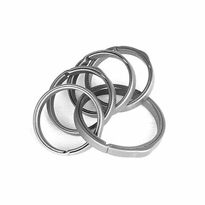 TISUR Titanium Keychain Rings, Split Side Pushing Heavy Duty Black