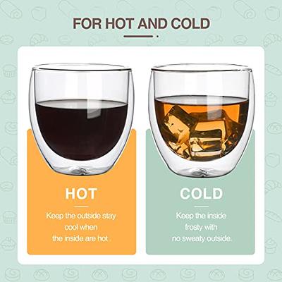 hotder Double Wall Insulated Glasses 8.5 Ounces-Clear Glass Coffee Cups,Clear  Coffee Mugs … (2 PACK) - Yahoo Shopping