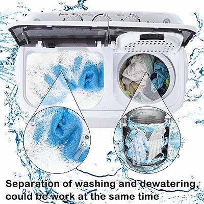 14.3lbs Capacity Semi-Automatic Compact Twin Tub Portable Mini Washing  Machine