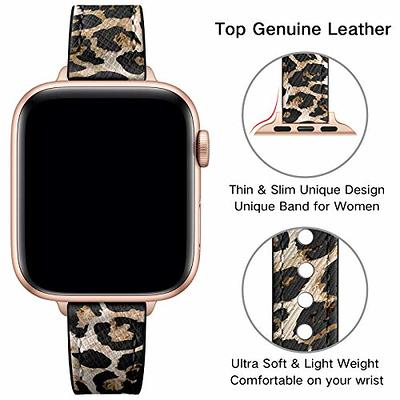 Slim Genuine Leather Apple Watch Band Rose Gold Iwatch Strap 