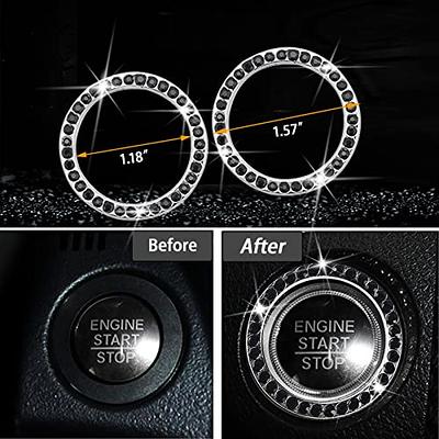 10 Pcs Bling Car Accessories Set for Women Girl Rhinestones Leather  Accessories Bling Steering Wheel Cover Armrest Cover Gear Shift Cover Seat  Belt