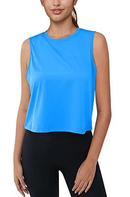 TACVASEN Womens Cropped Tops UV Protection Athletic Workout Tank Top Quick  Dry Crop Tank Lightweight Comfortable, Azure, M - Yahoo Shopping