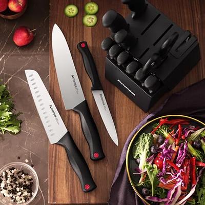  syvio Knife Set, 21-in-1 Kitchen Set Black with 12PCS Kitchen Knife  Set, 6PCS Cooking Utensils Set, 1PCS Utensil Holder, Kitchen Scissors and  Ventilated Knife Block with Built-in Sharpener: Home & Kitchen