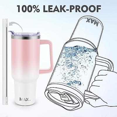Meoky 40oz Tumbler with Handle, Leak-proof Lid and Straw, Insulated Coffee  Mug Stainless Steel Travel Mug, Keeps Cold for 34 Hours or Hot for 10 Hours