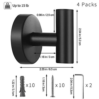  Kruodop 10 Pack Wall Hooks Wall Mounted Coat Hooks For  Hanging Heavy Duty, Black Towel Hooks, Metal Double Coat Hanger