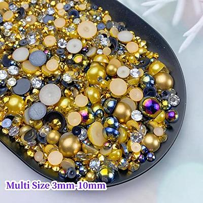 White Half Round Flatback Pearls mix sizes Imitation Pearl Beads Stone Flat  Back Glitters For Craft DIY Nail Craft Decoration