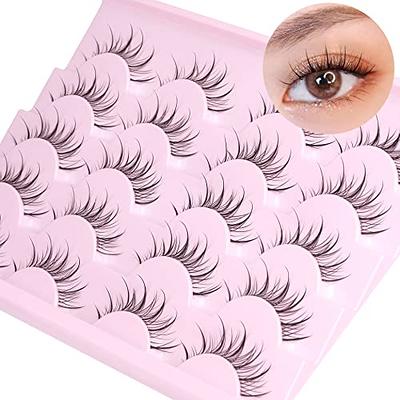 Veleasha Lashes Fluffy Wispy Faux Mink Eyelashes Criss-cross False Lashes  10 Pairs Pack Fake Eyelashes For Women