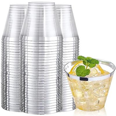 Small Plastic Cups with Silver Trim