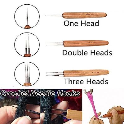 0.5/0.75mm Bamboo Handle Crochet Dreadlock Hook Needle Tool Braiding Hair  Making