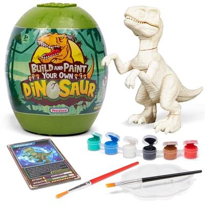 Prextex Build & Paint Your Own Dino Kit, 1 Pack - Collectible Dinosaur Toy,  Surprise Dino, Building