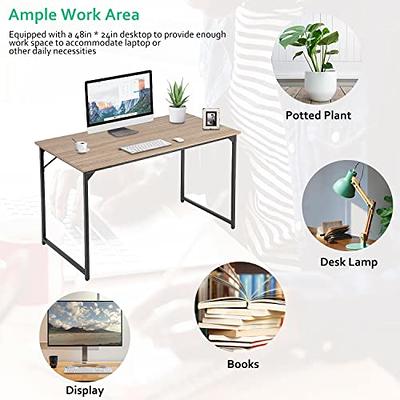  Cubiker Computer Desk 47 inch Home Office Writing Study Desk,  Modern Simple Style Laptop Table with Storage Bag, Black : Home & Kitchen