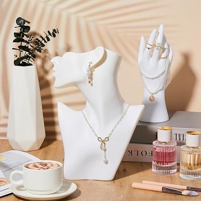 Jewelry Display Stand, Necklace Mannequin Display Stand for Selling, White  Resin