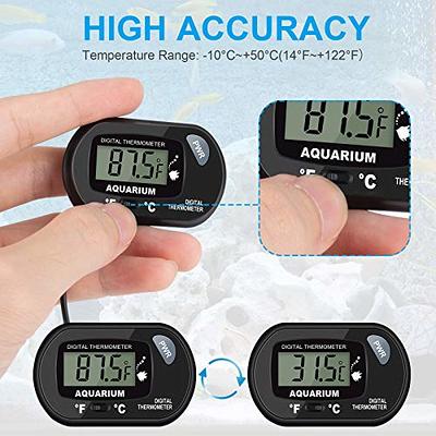  Aquarium Thermometer LCD Digital Waterproof Thermometer with  Suction Cup Fish Tank Water Temperature for Fish Like Betta : Pet Supplies