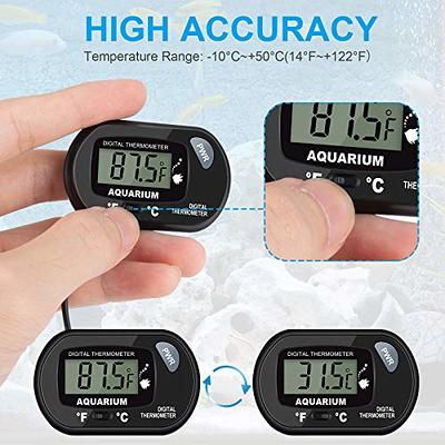 AQUANEAT 1 Pack Aquarium Thermometer, Fish Tank Thermometer, Digital  Thermometer, Reptile Thermometer, Terrarium Water Temperature Test, with  Large