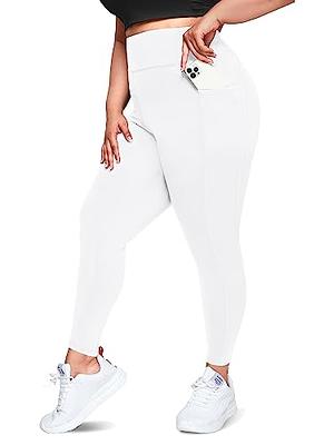 Buy Happy.angel Plus Size Leggings with Pockets for Women, High Waisted  Black Yoga Workout Leggings 3X 4X at