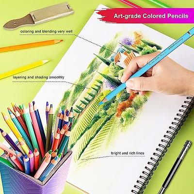 KALOUR 72 Count Colored Pencils for Adult Coloring Books, Soft Core,Ideal  for Drawing Blending Shading,Color Pencils Set Gift for Adults Kids