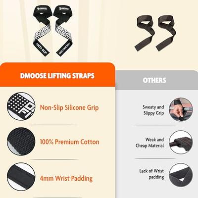 DMoose Fitness Wrist Straps for Weightlifting, Perfect for Gym Workouts,  Deadlifts, and Powerlifting, Padded Lifting Straps Gym for Men & Women,  Durable & Comfortable Deadlift Strap with Silicone Grip - Yahoo Shopping