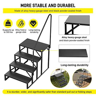 3 Step Stairs 5th Wheel Stair Hot Tub Steps Outdoor RV Step Ladder Support  Economy Stair Riser Quick Eases Boarding and Exitingfor RVs and Travel  Camper Trailers Non Slip Assist Handrail 