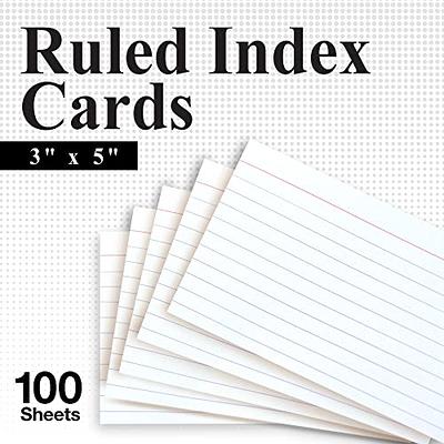 Bazic 100 Count 3 x 5 Ruled Colored Index Card