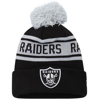 Las Vegas Raiders Girls Youth Nep Yarn Beanie with Pom - White