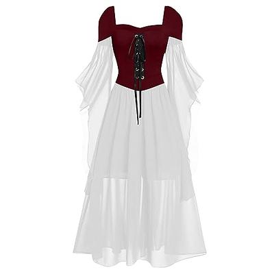 Sexy halloween costumes for women Halloween Print Double Shoulder Strap  Small V-Neck Retro Dress party dresses sexy dresses for women date night  Red M - Walmart.com
