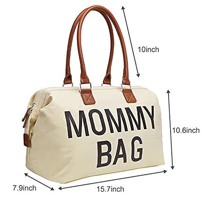 printe Mommy Bag, Hospital Bag for Labor and Delivery, Large Diaper Bag for  Mom Travel, Waterproof Baby Bag with 2 Organizer Pouches, Khaki