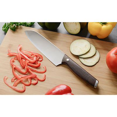 Mercer Culinary M22707 Millennia Black Handle, 7-Inch Granton Edge, Santoku  Knife