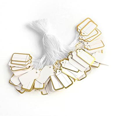 500 pcs Jewelry Price Tags with String Attached, Paper Price