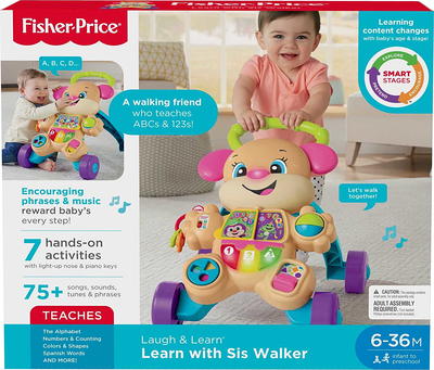 Fisher Price Laugh & Learn Smart Stages Puppy Walker Phrases & Music 6-36  Months