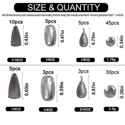 Egg Lead Fishing Weights Drop Bass Tackle Weights Sinker, 1/10oz