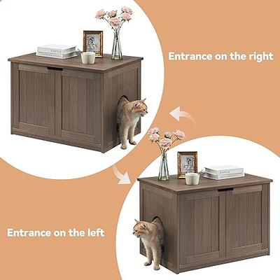 AACULPET Cat Litter Box Enclosure, PS Material Waterproof Hidden Cat Litter  Box Furniture, Left/Right Side Door, Double Cabinet Door for Living Room,  Bedroom, Coffee - Yahoo Shopping