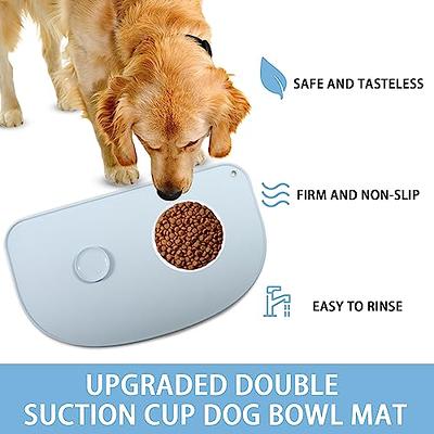 VIVAGLORY Dog Food Mat, Cat Dog Feeding Mat, Waterproof Non-Slip Food Grade  Silicone Mat Placemat with Raised Edge, Anti-Messy Pet Bowl Mat for Food