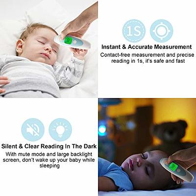 Ear Thermometer, 1 Second Accurate Digital Thermometer for Adults Kids Babies, 3 Age Groups 3 Color Backlight Display Fever Alarm 30 Memory Recall