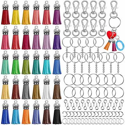 Bouiexye 50 Pack Keychain Rings Metal Split Keychain Ring Parts