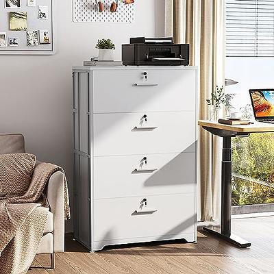 Office File Cabinets Wooden File Cabinets for Home Office Lateral File Cabinet File Cabinet Mobile File Storage Drawer Cabinet White, Size: Legal