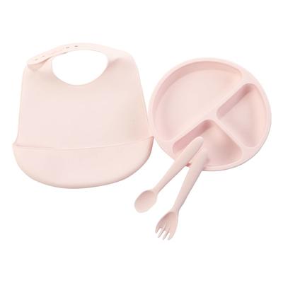 Silicone 4PC Feeding Set- Baby Pink