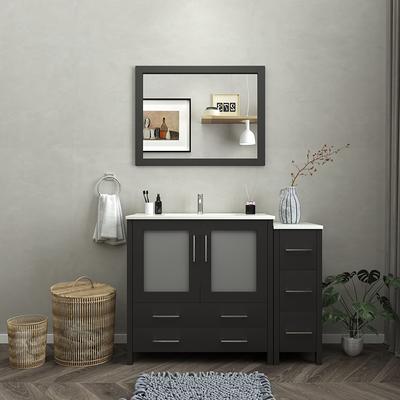 Diamond NOW Brenton 48-in Gray Single Sink Bathroom Vanity with White  Cultured Marble Top in the Bathroom Vanities with Tops department at