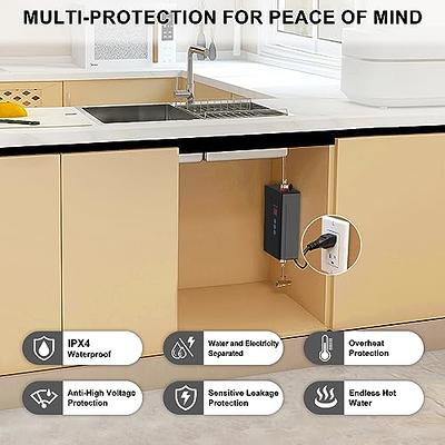 Tankless Electric Water Heater 110V 3000W Under Sink On Demand Instant Hot  Water Heater for Kitchen Bathroom Washing (Black)