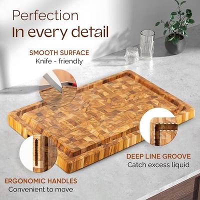 Acacia Wood Chopping Block (20 x 14 x 3) - WebstaurantStore