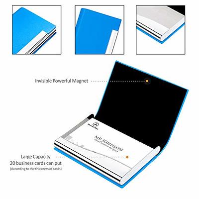 Outus 2 Pieces Business Card Holder, Vertical Version PU Leather Business  Card Case Pocket Business Name Card Holder with Magnetic Shut Credit Card  ID