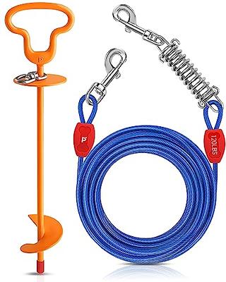 Tresbro Dog Leads for Yard, 25FT Dog Tie Out Cable with Shock