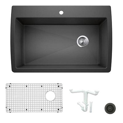 KOHLER Kennon Neoroc Matte Grey Granite Composite 33 in. 1-Hole Single Bowl  Drop-In/Undermount Kitchen Sink K-RH8437-1-CM4 - The Home Depot