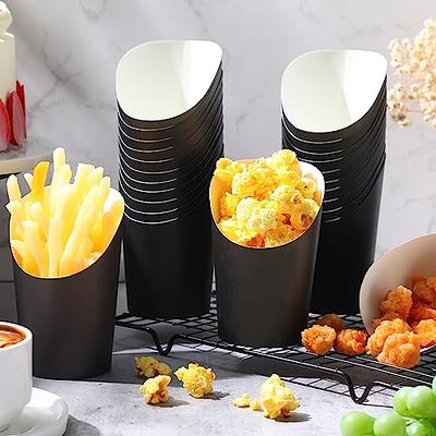 150 Pieces French Fries Holder 14 oz Disposable French Fry Cups Kraft Paper  Popcorn Boxes 200 Pieces Clear Treat Bags OPP Plastic Bags with Twist Ties