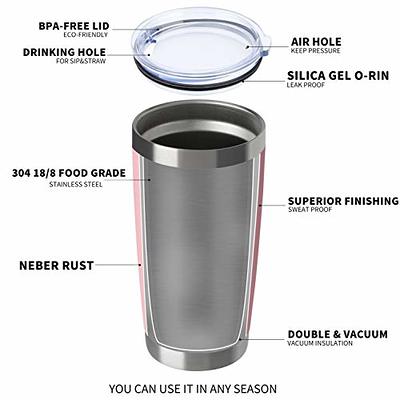 20oz Stainless Steel Tumbler,Vacuum Insulated Coffee Cup Tumblers with Lid,Double  Wall Powder Coated Travel Mug Gift for Women Man,Thermal Cups Keep Drinks  Cold & Hot 